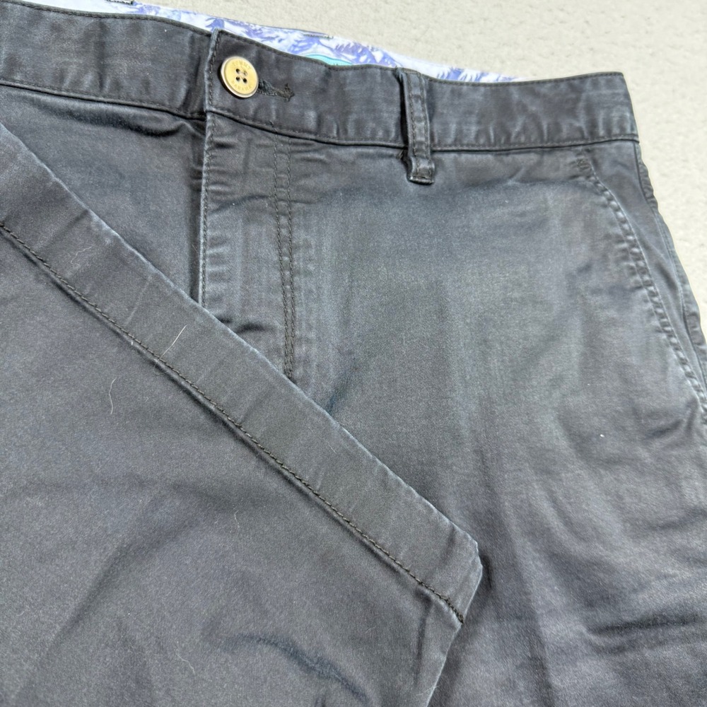 Tommy Bahama Boracay Chino Shorts Mens 35 Black Stretch Cotton Tencel Blend